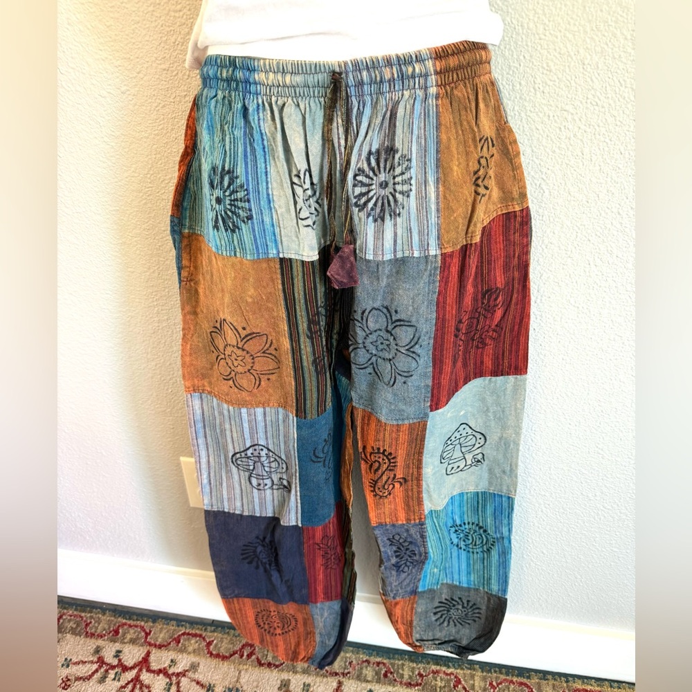 IndieGlam Cotton Patchwork Boho Pants - Picture 3 of 6